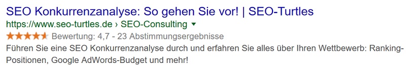 Rich-Snippet Sternchen-Bewertung