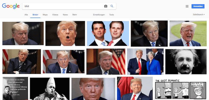 Trump Idiot Google Bildersuche 